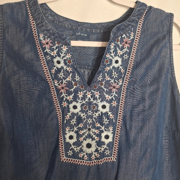 J. Jill Blue Embroidered Blouse - Picture 3 of 11